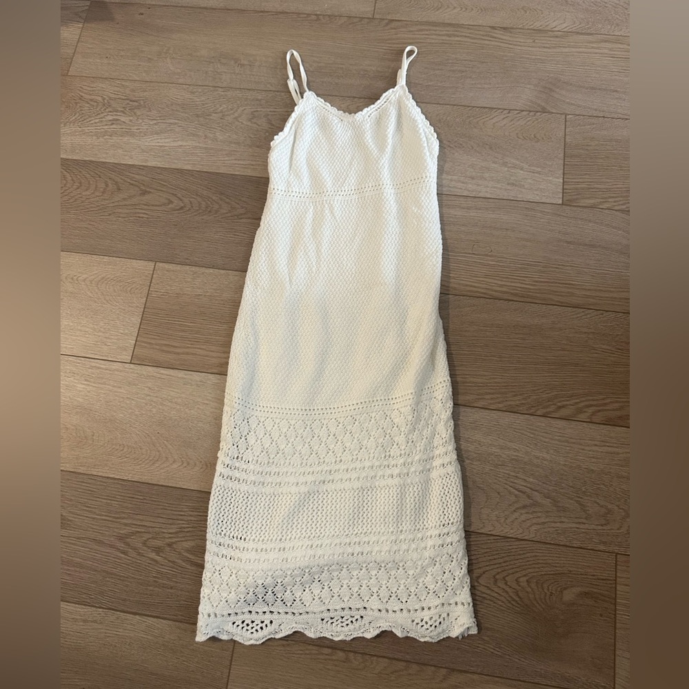 Freshman White Crochet Maxi Dress